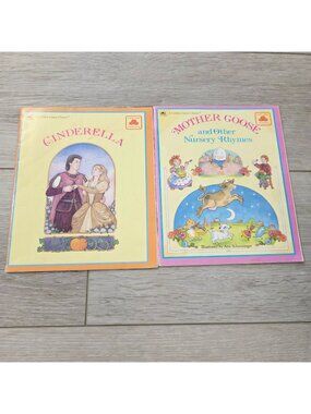 2 Vtg State Farm Ins Promo Golden Junior Classic Books Cinderella Mother Goose